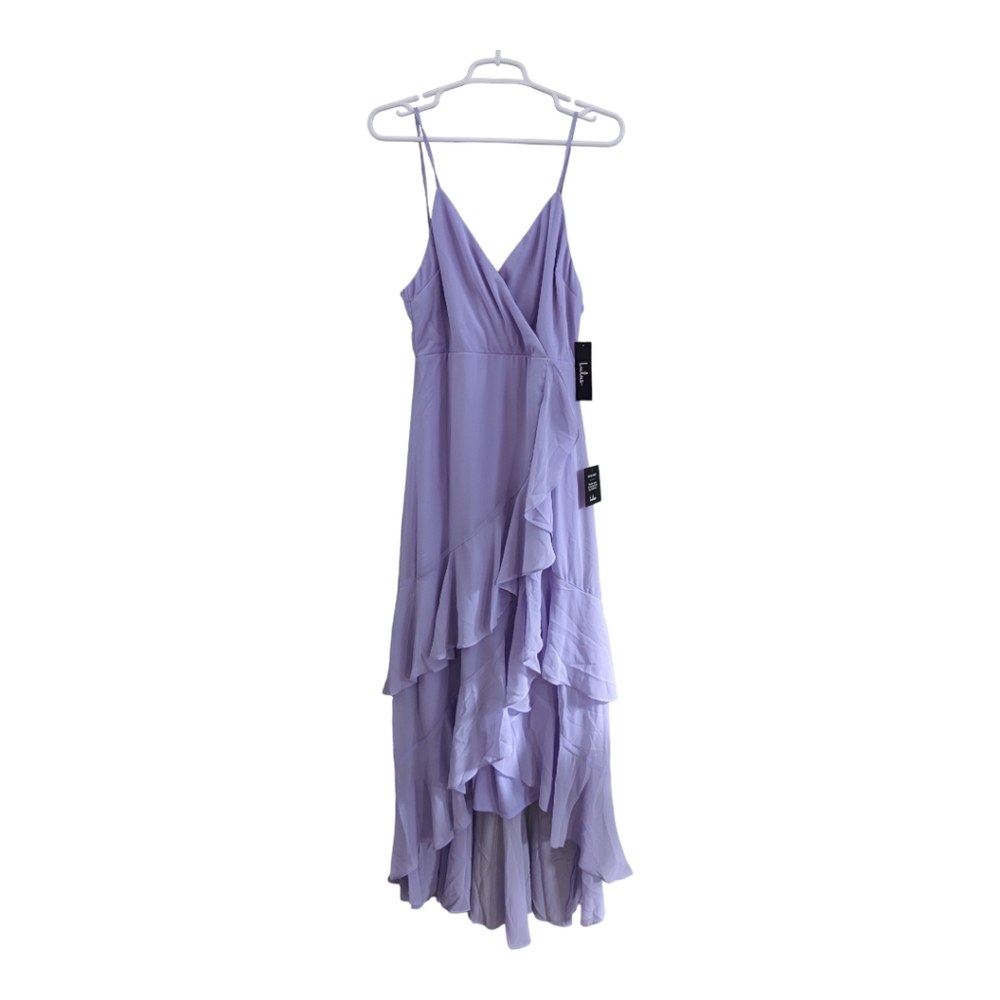 Lulu's pale purple ruffle bottom, maxi dress, size Medium WORN NO TAGS